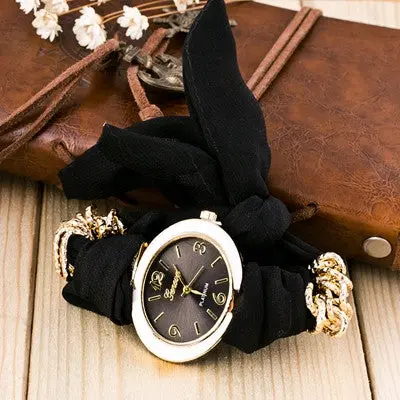 Geneva Women Watches Quartz Bracelet Fabric Dress Clock Analog Wrist Watch Relogio Feminino Gift 1