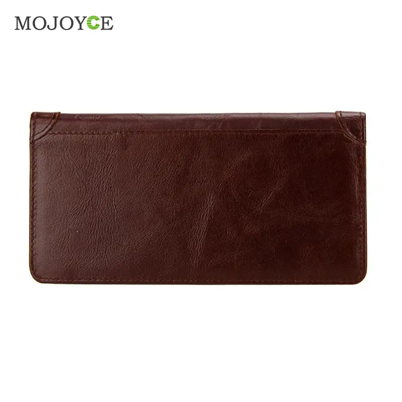 Genuine Leather Long Men Zipper Matte Wallets Card Credit Cards Holder Carteira Masculina Business Men Wallets 1