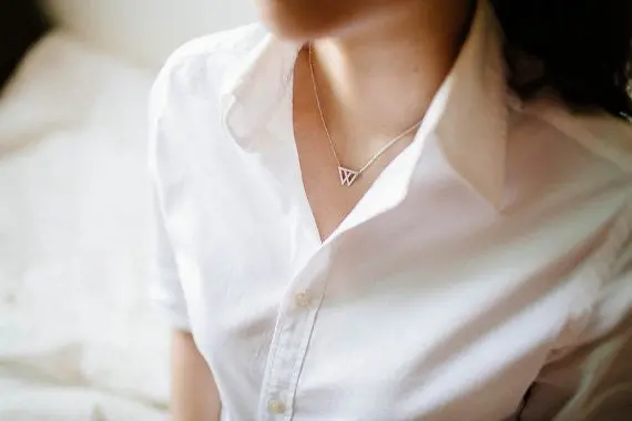 Geometric Chevron Triangle Long Necklace Trendy Simple Mountain Statet Pendant Necklaces N014 2