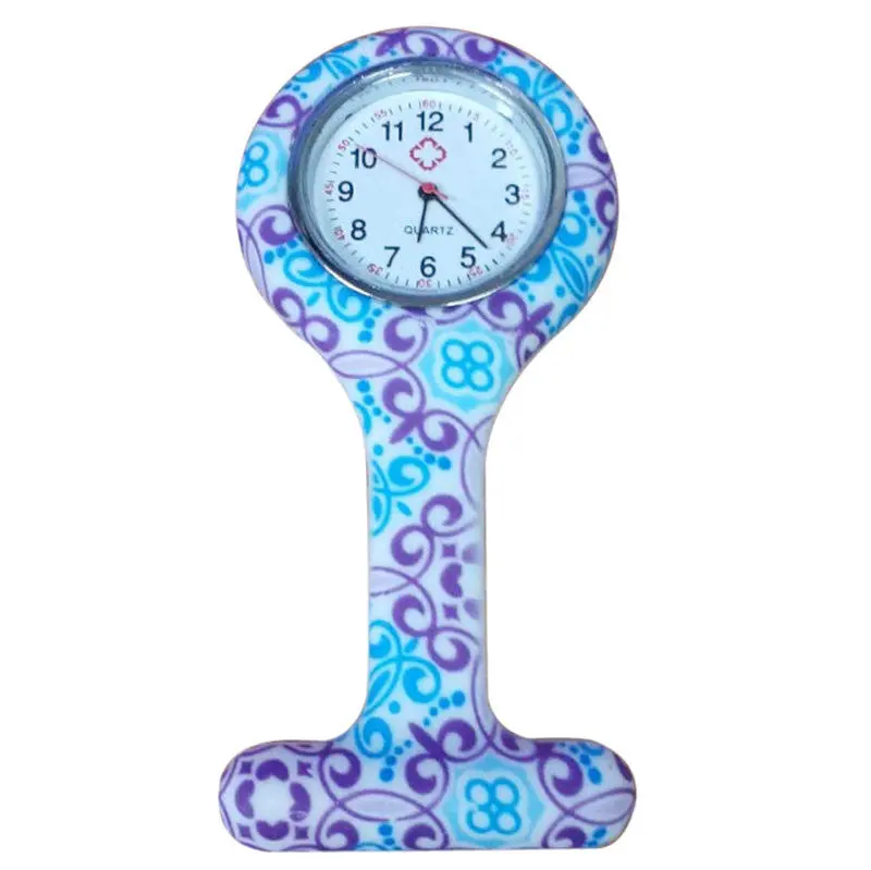 Geometric Flowers Silicon Nurse Doctor Paramedic Tunic Brooch Fob Watch 1