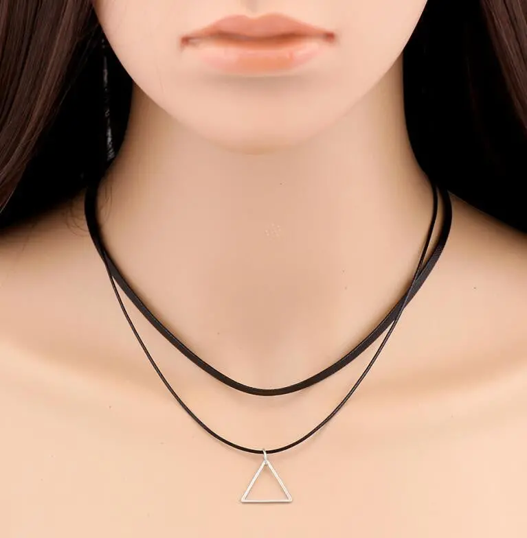 Geometric Triangle Rope Necklace Psxl040 1