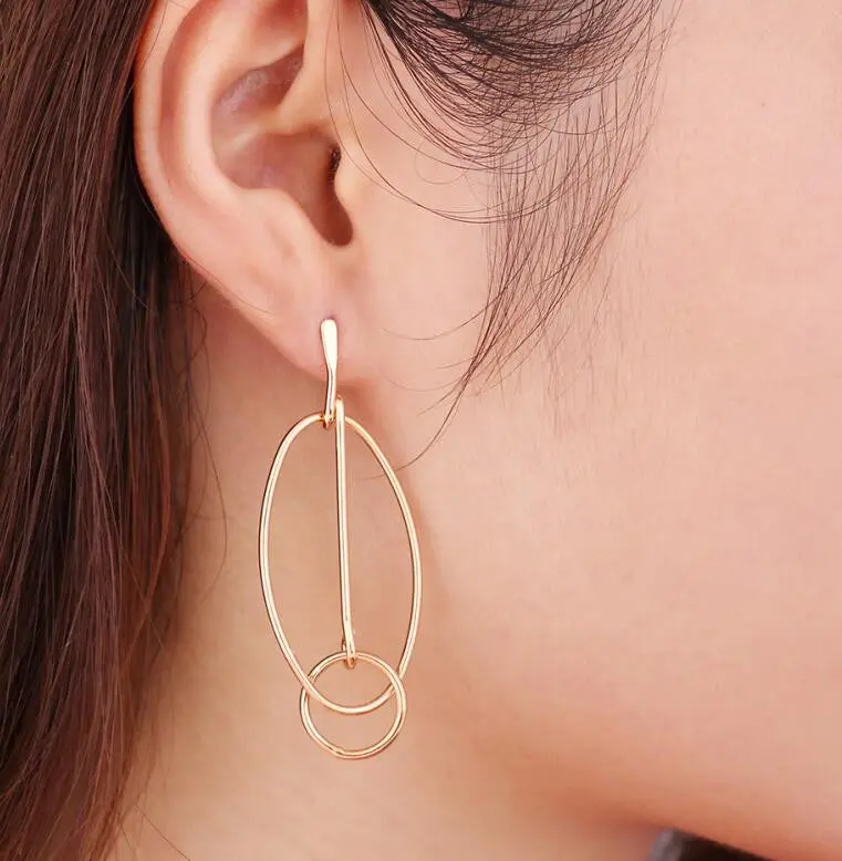 Geometric Triangle With Circle Earrings Party Earrings 10Pcs-S138 1