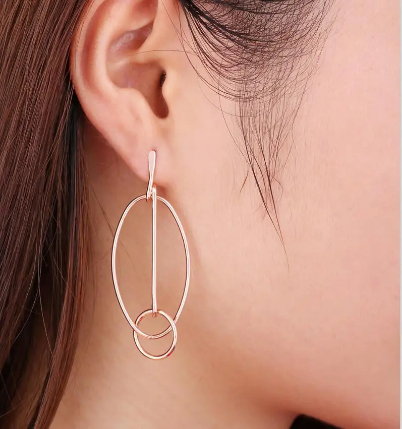 Geometric Triangle With Circle Earrings Party Earrings 10Pcs-S138 3
