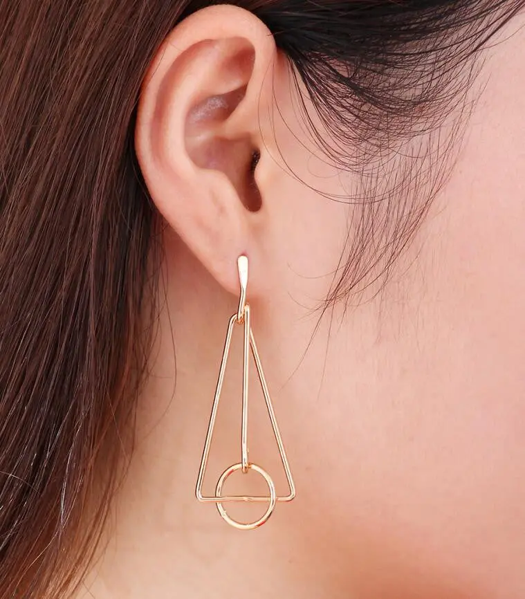Geometric Triangle With Circle Earrings Party Earrings S137 1