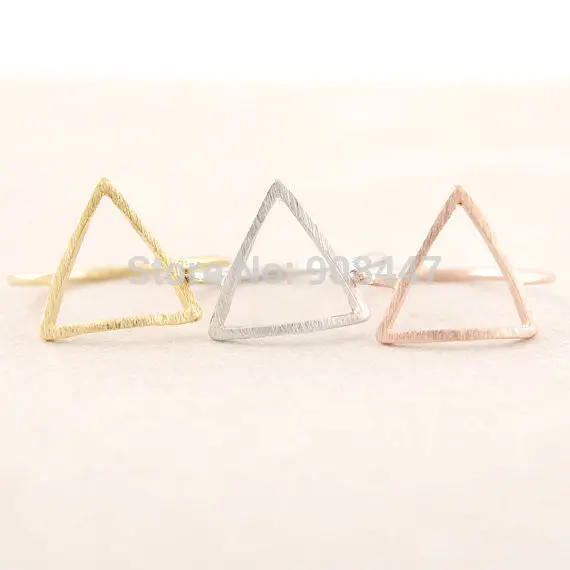 Geometry Decorative Pattern Triangle Ring Midi Hollow Triangle Ring 1