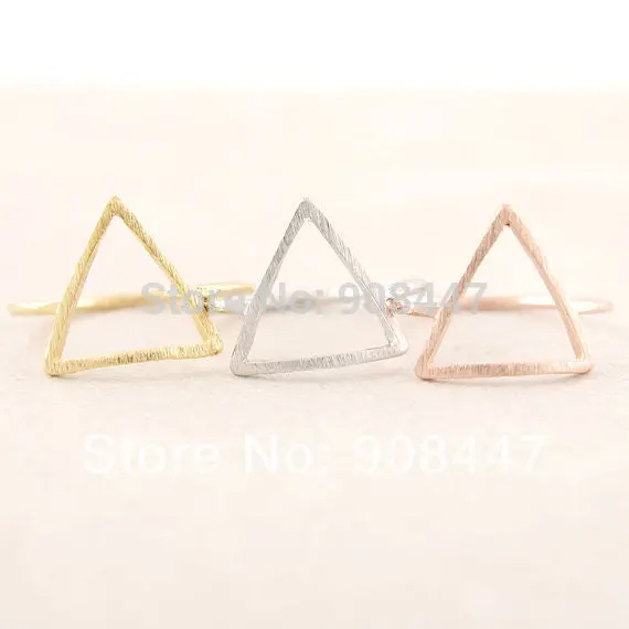 Geometry Decorative Pattern Triangle Ring Midi Ring 10Pcs- 2