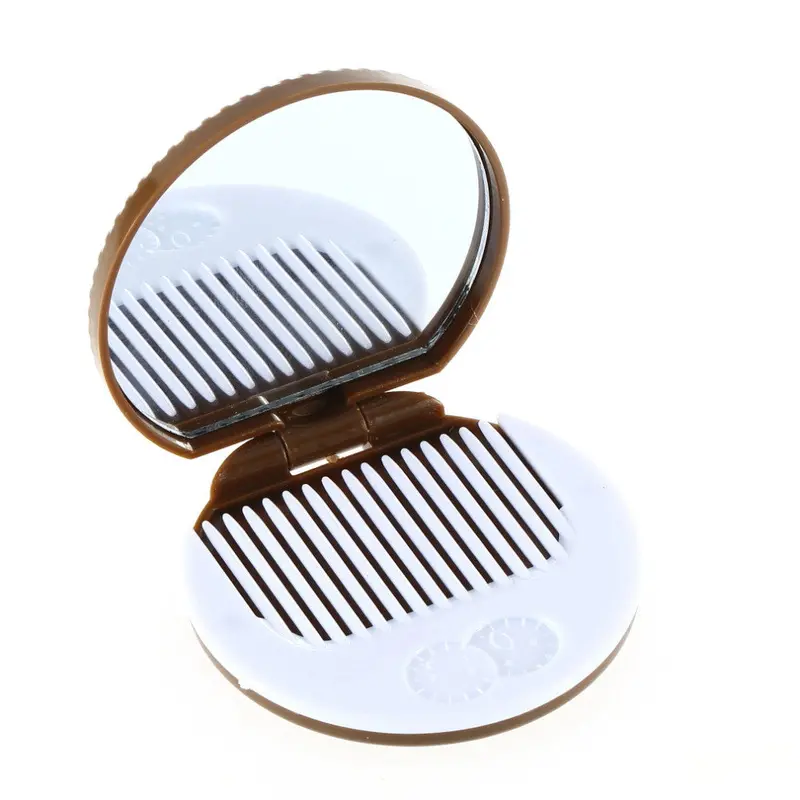 Ght Brown Cute Cookie Shaped Design Mirror Makeup Chocolate Comb 1
