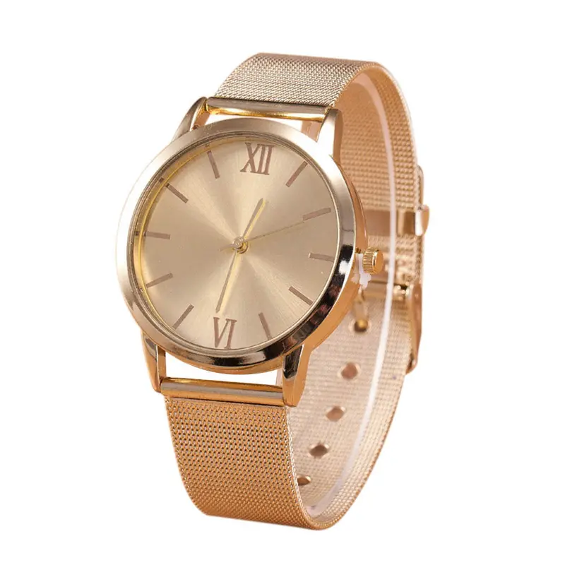Gift Gold Watch Women Ladies Watches Gold Stainless Steel Mesh Band Wrist Watch Dress Watches Clock Montre 1