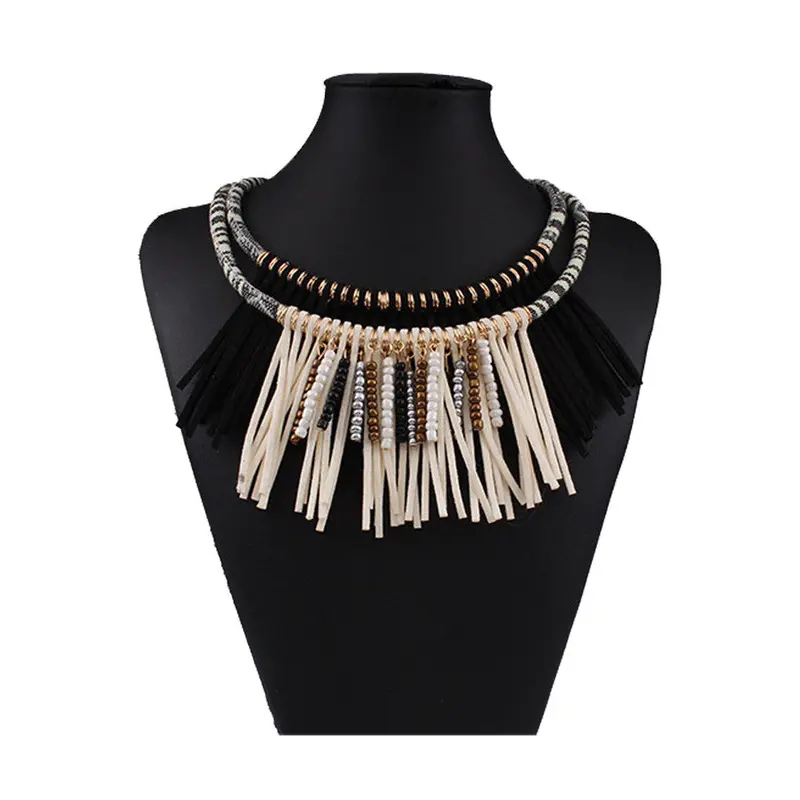 Gift Statement Jewelry Chain Women Colorful Multilayer Bohemia Tassels Collar Necklace Choker Sale Feida 1