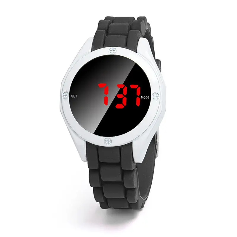 Gifts For Men Waterproof Round Led Watch Touch Screen Date Silicone Wrist Watch Silicone Watch Women Feida 1