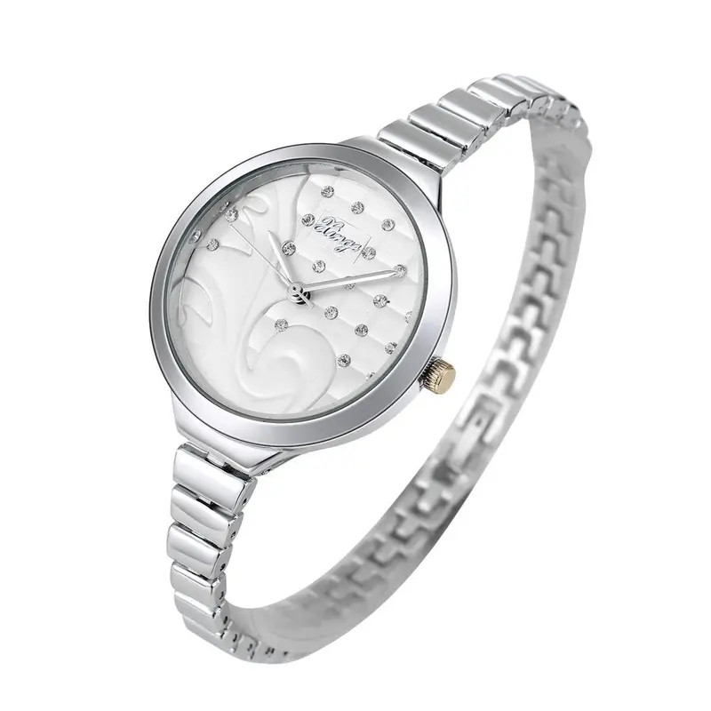 Gifts For Women Clock Ladies Watches Silver Rhinestone Bangle Watch And Bracelet Set 189S Feida 2