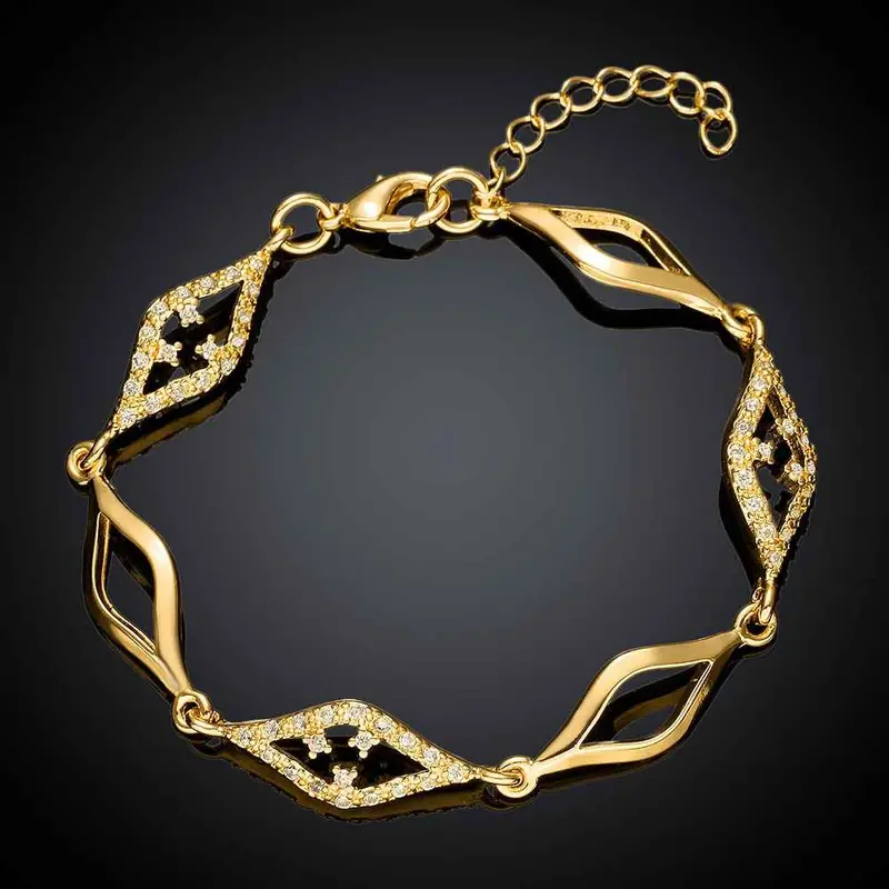 Girl Jewerly 18K Gp Zircon Casual Star Women Bracelet Pulseira Masculina Bangle Skgb  4 1