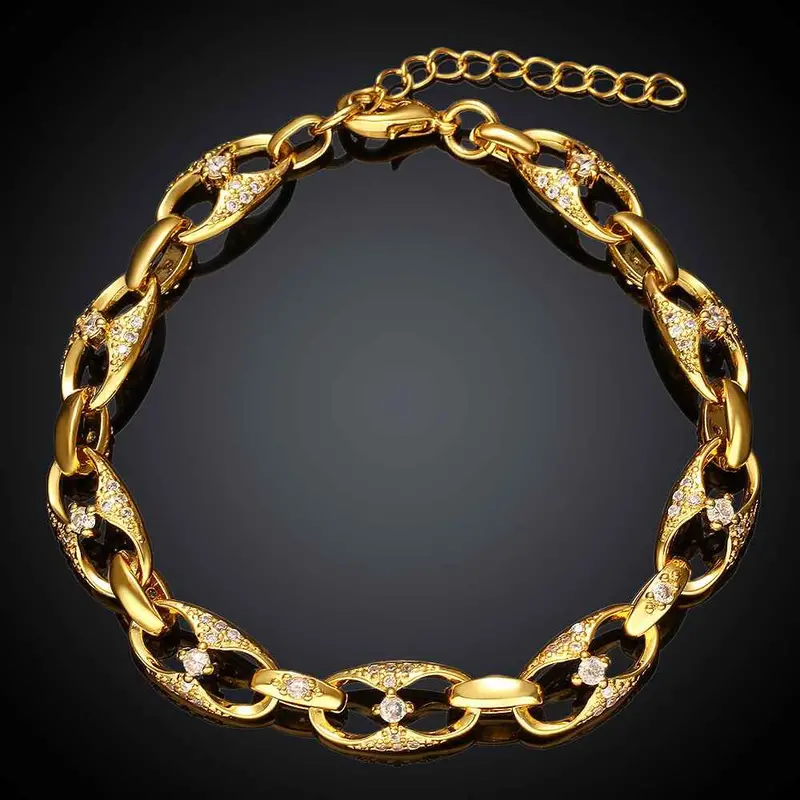 Girl Jewerly 18K Gp Zircon Gothic 8 Cc Women Bracelet Pulseira Masculina Bangle Skgb  5 1