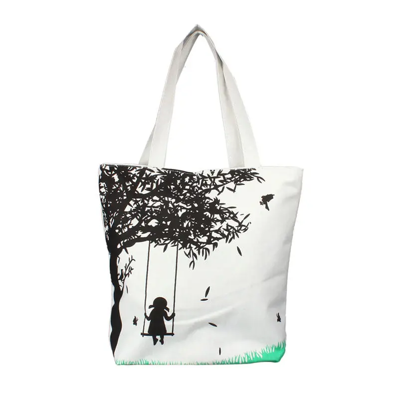 Girl On The Swing Design Bags Women Canvas Bag Casual Women Messenger Shoulder Bag Handbags 1