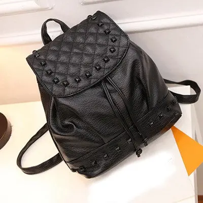 Girl Rivet Leather Backpacks School Bag For Teenage Girls Backpack Satchel Women Women Bag Mochila Feminina 1