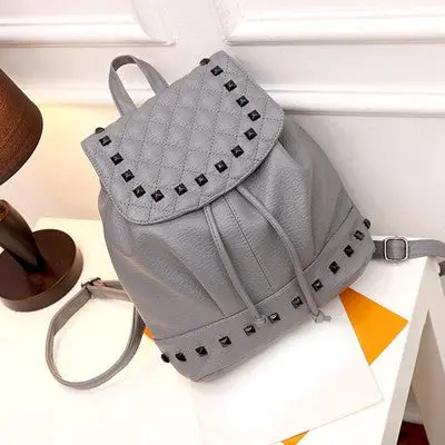 Girl Rivet Leather Backpacks School Bag For Teenage Girls Backpack Satchel Women Women Bag Mochila Feminina 2