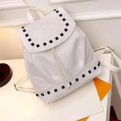 Girl Rivet Leather Backpacks School Bag For Teenage Girls Backpack Satchel Women Women Bag Mochila Feminina 3