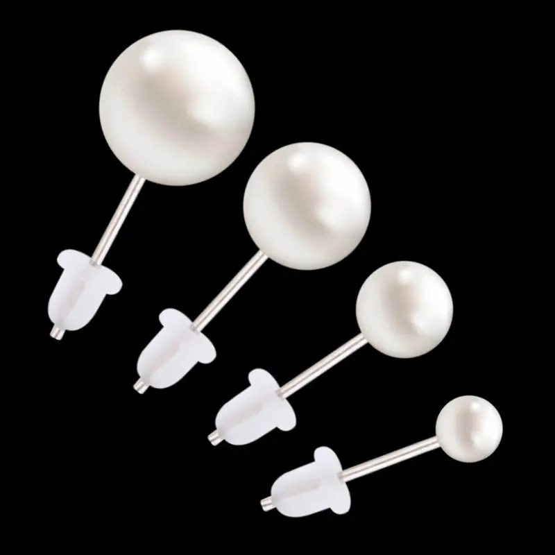 Girls 12 Pairs Cruncher Designs White Pearl Earrings Ear Stud Beads 1