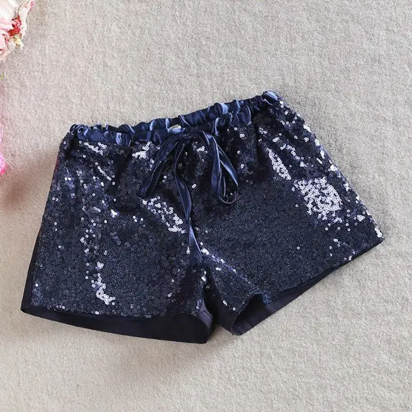 Girls’ Sequined Elastic-Waist Shorts with Bow Detail – Ages 2–6