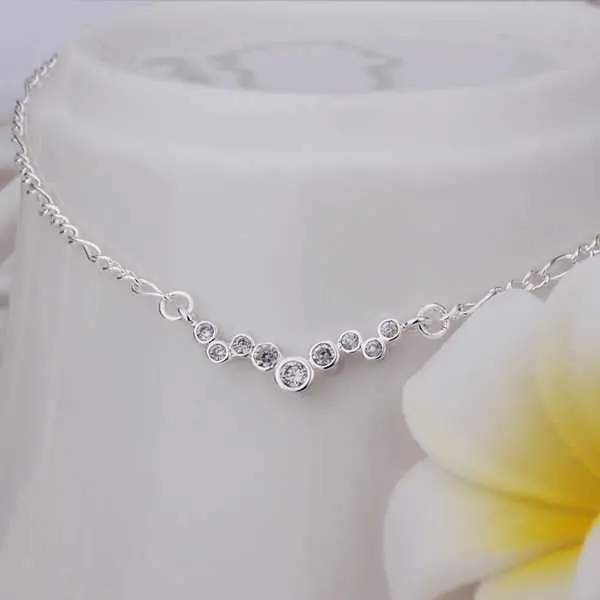 Girls Silver Plated Jewelry Inlay Dot Sliver Anklet Bracelets Bangles Ankle On The Leg Smta 16 1