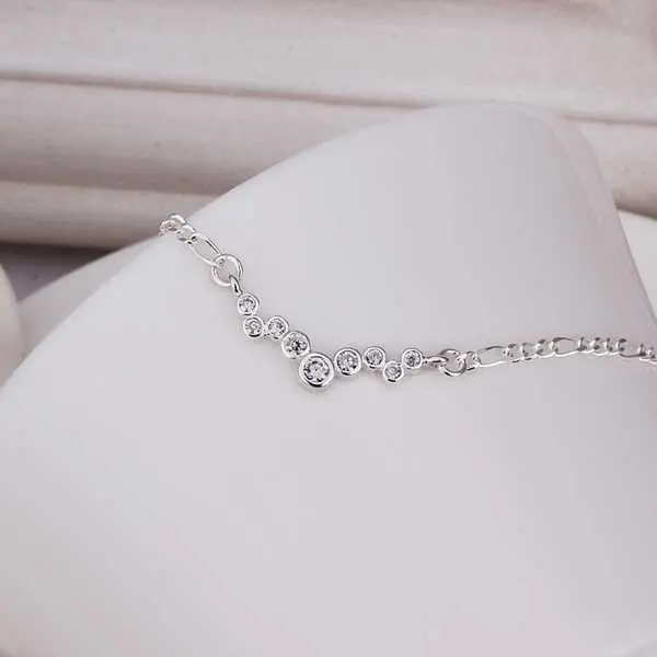 Girls Silver Plated Jewelry Inlay Dot Sliver Anklet Bracelets Bangles Ankle On The Leg Smta 16 2
