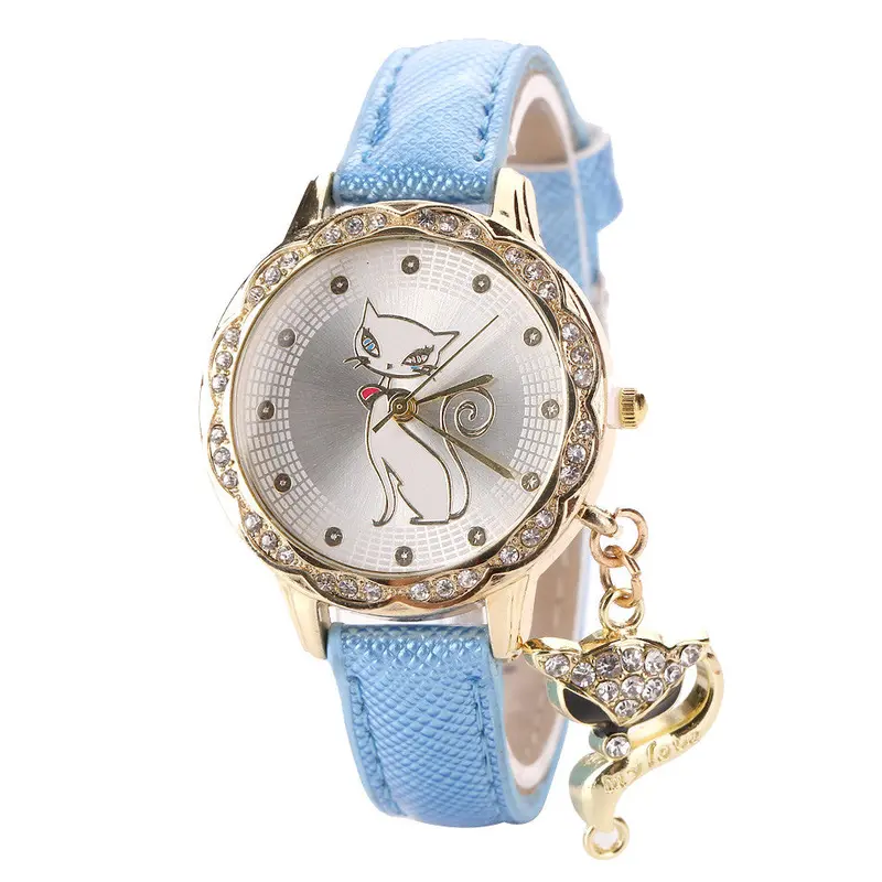 Girls Watch Luxury Diamond Analog Leather Quartz Wrist Watches For Women Dropshipping Relogio Feminino Feida 2