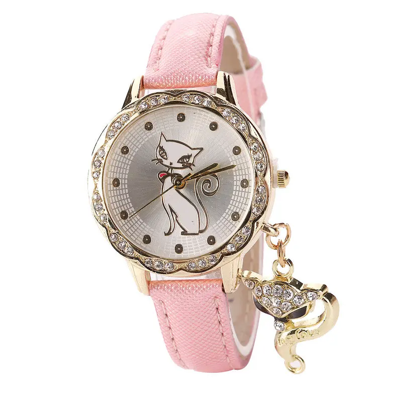 Girls Watch Luxury Diamond Analog Leather Quartz Wrist Watches For Women Dropshipping Relogio Feminino Feida 4