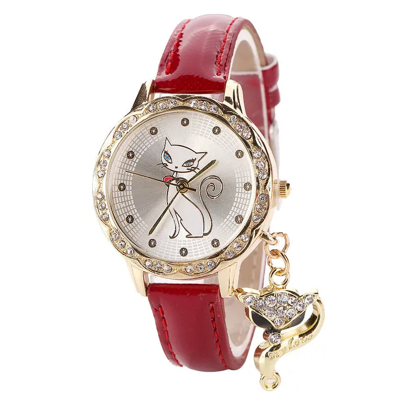 Girls Watch Luxury Diamond Analog Leather Quartz Wrist Watches For Women Dropshipping Relogio Feminino Feida 5