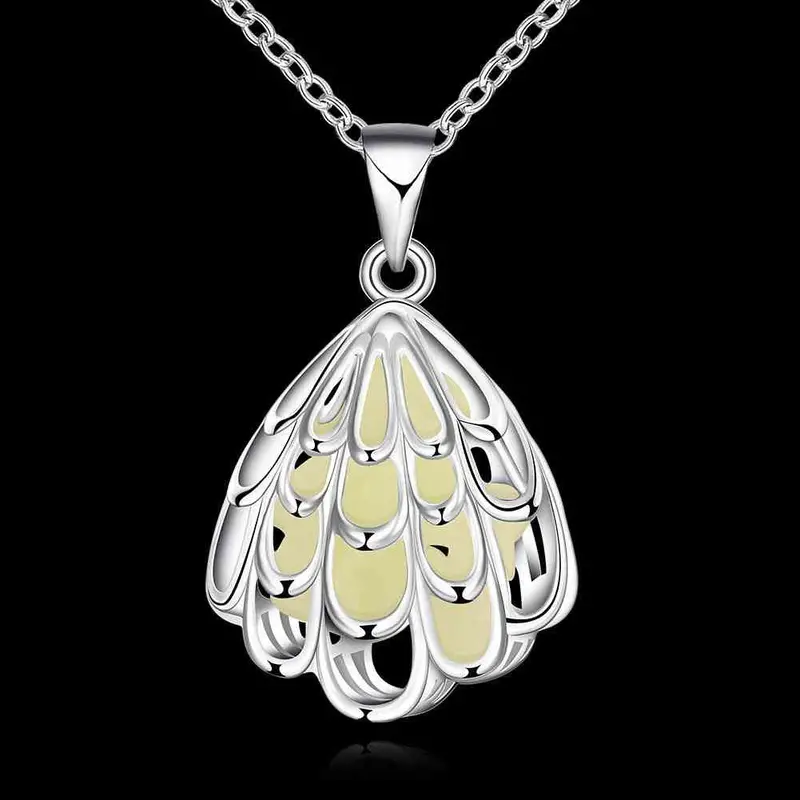 Glow In The Dark Collar Necklace Hollow Fan Collares Populares Jewerly Accessories Luyn  6 1