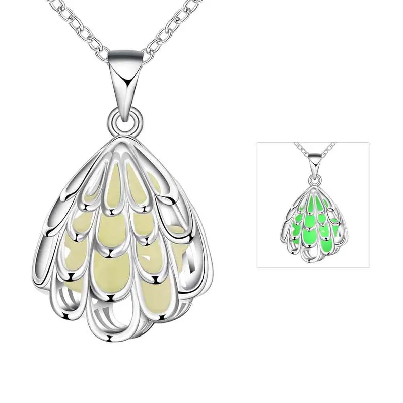 Glow In The Dark Collar Necklace Hollow Fan Collares Populares Jewerly Accessories Luyn 6 2