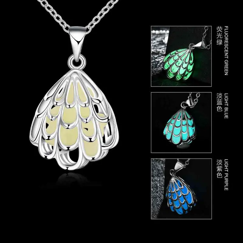 Glow In The Dark Collar Necklace Hollow Fan Collares Populares Jewerly Accessories Luyn 6 3
