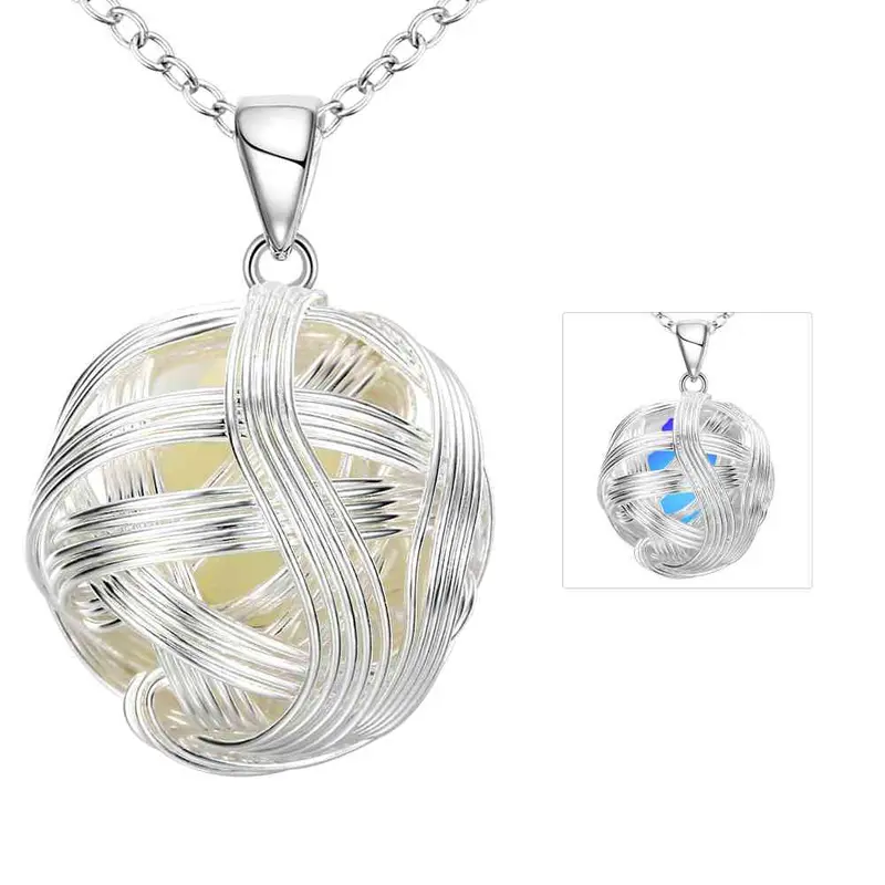 Glow In The Dark Necklace Devel Ball Collier Bijoux Femme313 6