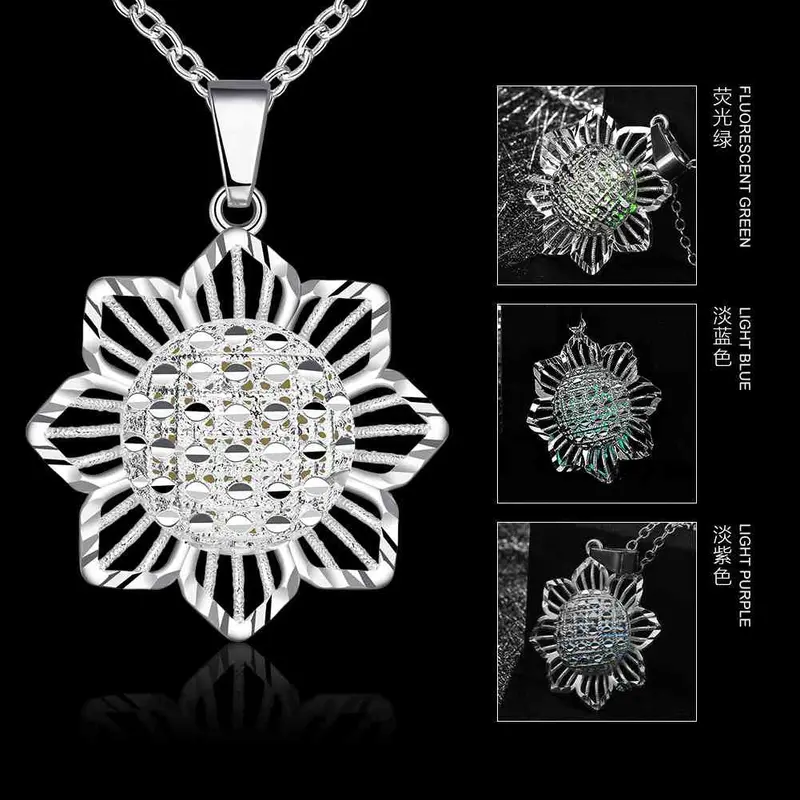Glowing Film Pendants Openwork Lace Maxi Necklace Charms Luyn 26 3