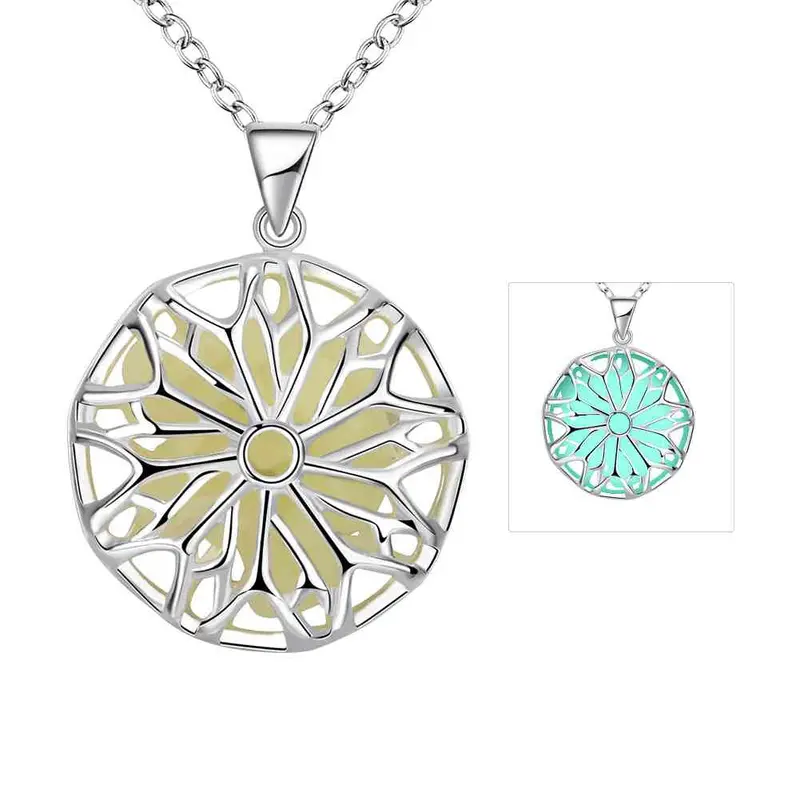 Glowing Film Statement Necklace Hollow Circle Maxi Necklace Jewelry3 1 2