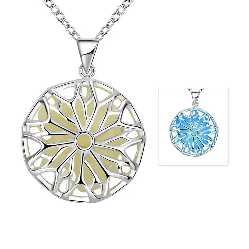 Glowing Film Statement Necklace Hollow Circle Maxi Necklace Jewelry3 1 3