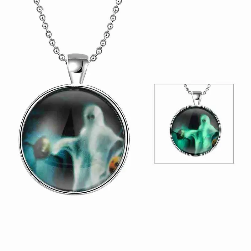 Glowing In The Dark Pendant Necklace White Lady Tenis Masculino Floating Charms318 1