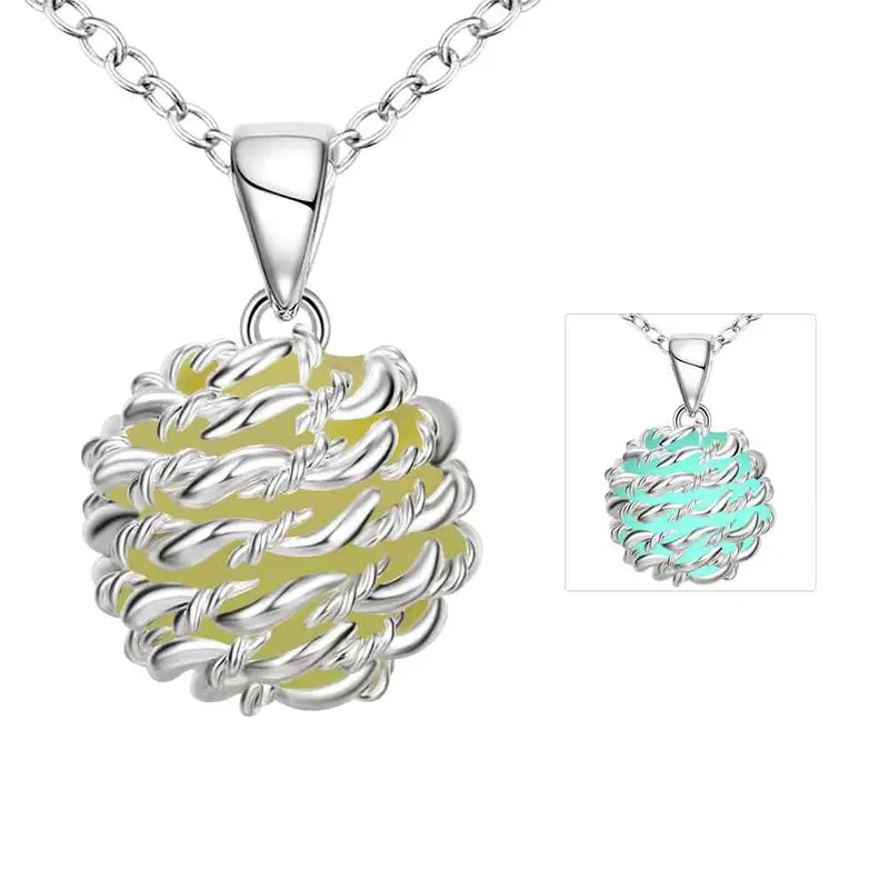 Glowing In The Dark Women Necklace Hedgehog Ball Colar Feminino Fine Jewelry314 2