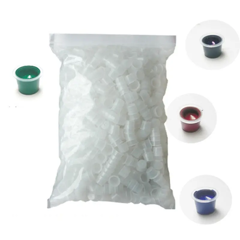 Goforward 1.5Cm Disposable Small Ink Pigment Caps 500Pcs Plastic Cups Holders Tattoo 1