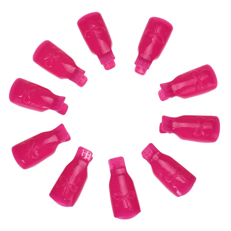 Goforward 10Pcs Plastic Nail Art Soak Off Cap Clip Uv Gel Polish Remover Wrap 1