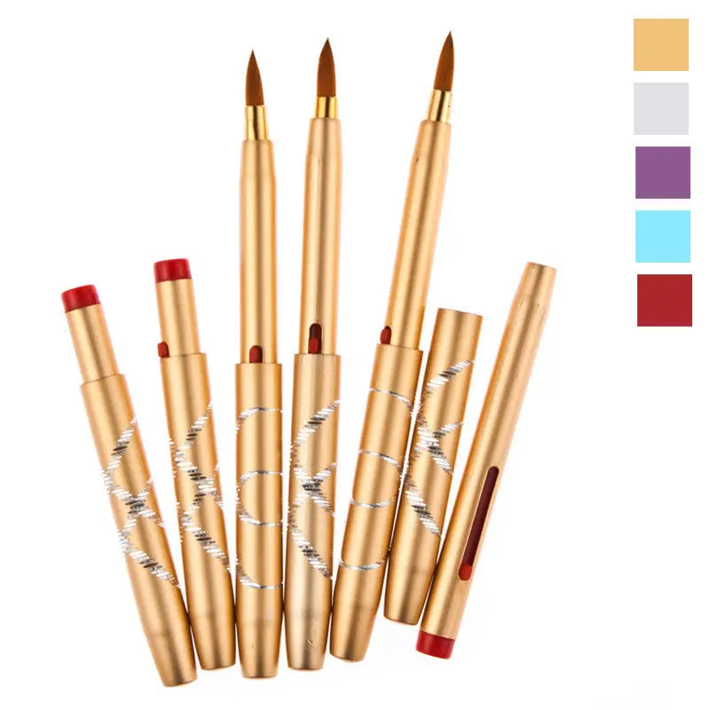 Goforward 12Pcs Lip Brush Tool Aluminum Portable Flexible Makeup Brushes Nylon Fiber Four Colors For Free Option 1