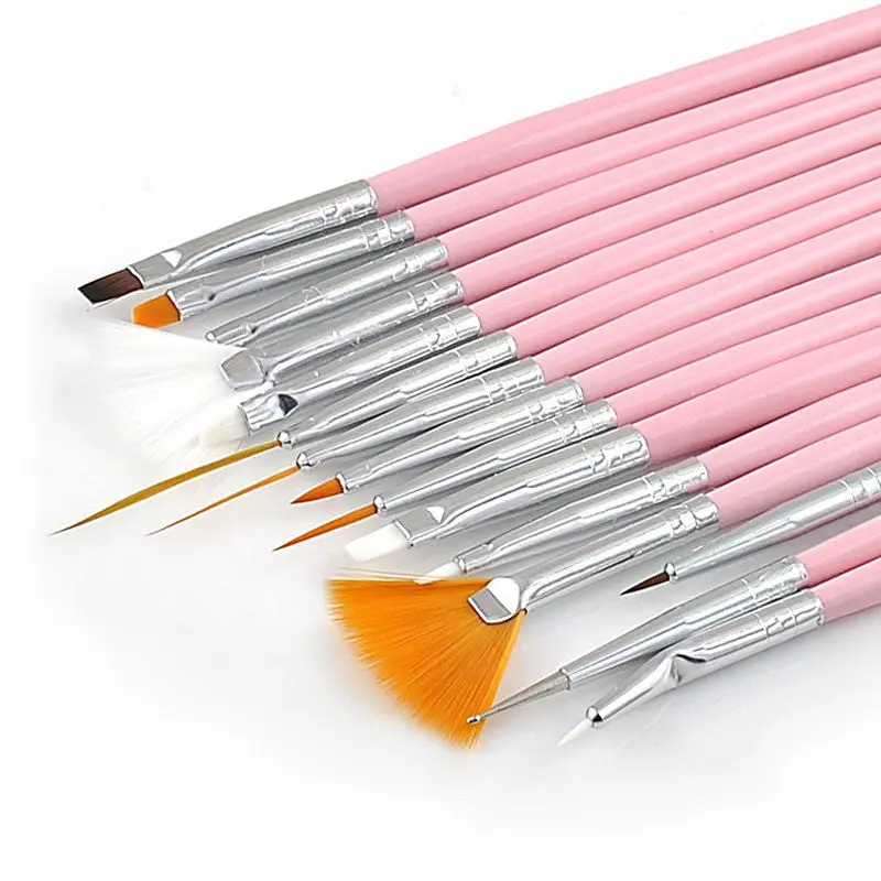 Goforward 15 Pc Nail Art Acrylic Gel Design Painting Pen Tips Tools Kit Brush 1