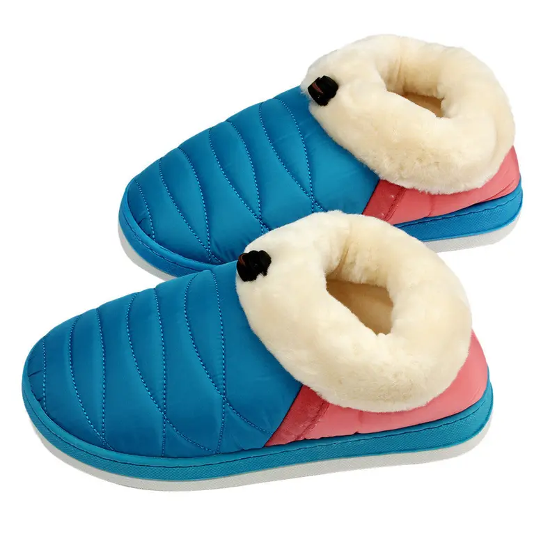 Goforward 3 Colors Women Soft Warm Indoor Cotton Waterproof Home Anti-Slip Shoes 3