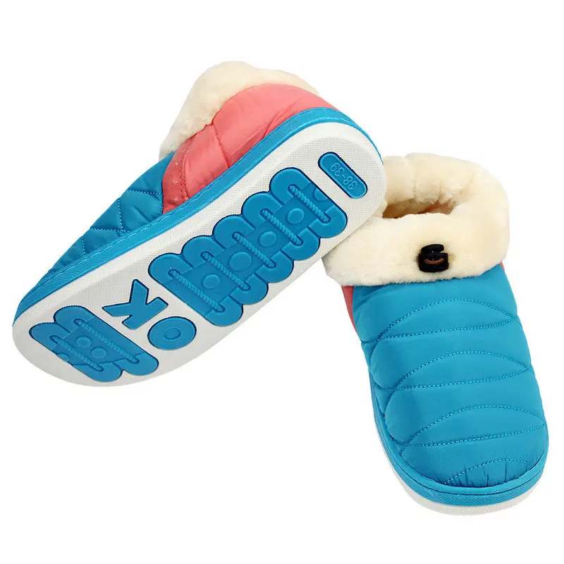 Goforward 3 Colors Women Soft Warm Indoor Cotton Waterproof Home Anti-Slip Shoes 6