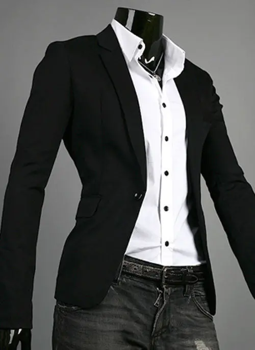 Goforward 5 Colors Men Casual One Button Suit Blazer Coat Jackets 1