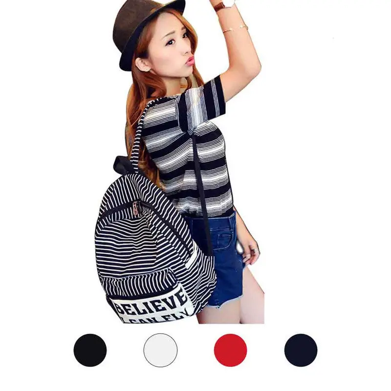 Goforward Backpack For Student Teenager School Backpack Women's Casual Stripe Travel Daypacks Men Canvas Laptop Bookbag Backpack 1
