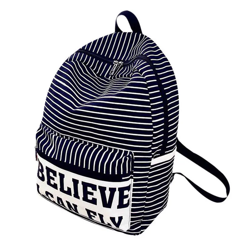 Goforward Backpack For Student Teenager School Backpack Women's Casual Stripe Travel Daypacks Men Canvas Laptop Bookbag Backpack 4