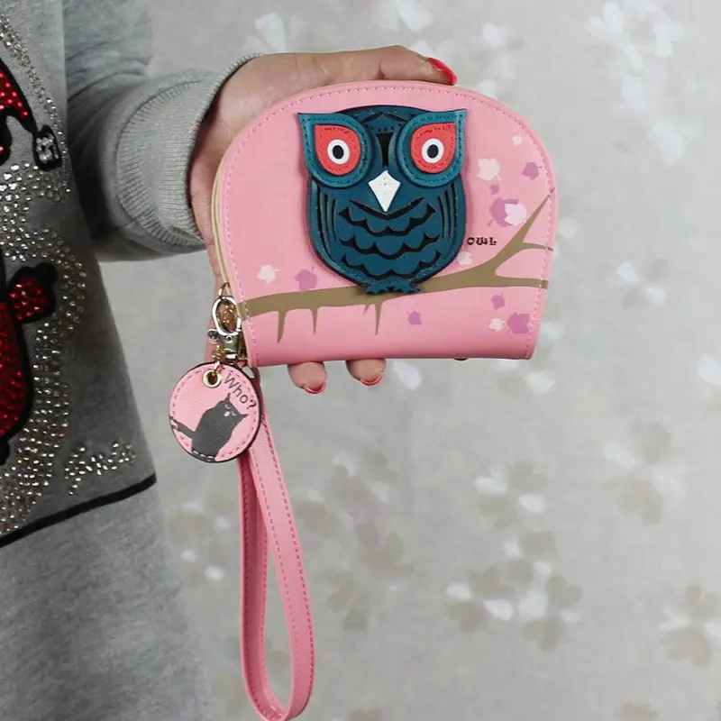 Goforward Girl Owl Clutch Coin Money Bag Coin Change Wallet Women Purse 5