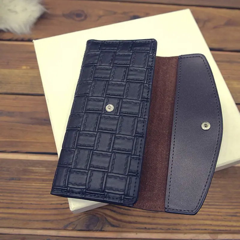 Goforward Lady Women Weave Leather Clutch Wallet Long Card Holder Case Purse Hbag 1