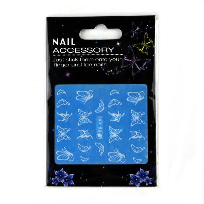 Goforward Lovely Luminous Nail Art Stickers Decals Decoration Butterfly Design 2