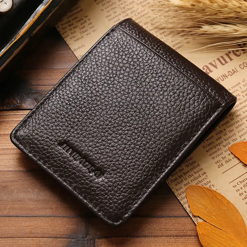 Goforward Mens Leather Wallet Silver Money Clip Id Credit Purse 2
